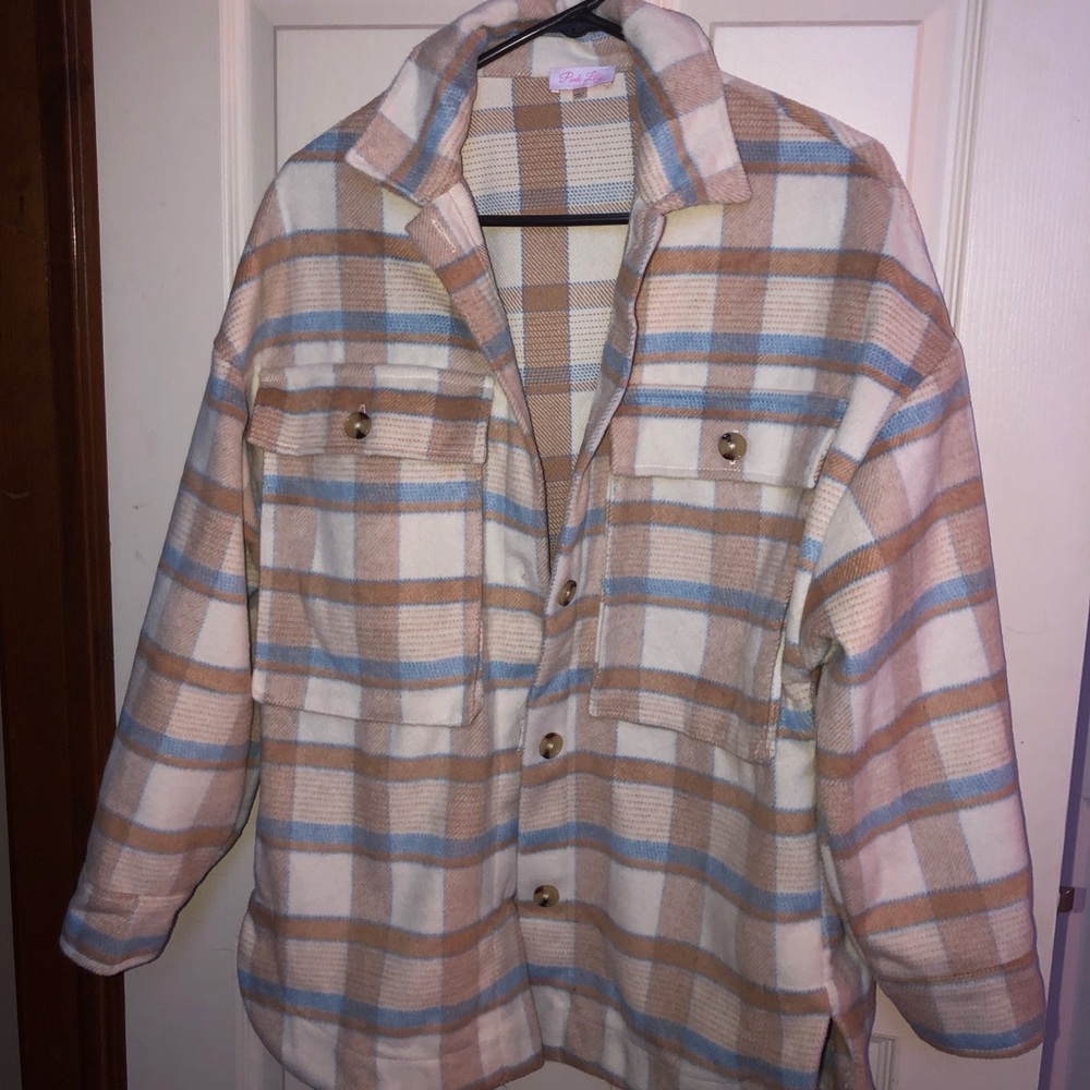 Pink Lily Plaid Shacket